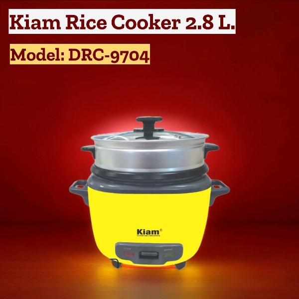 Kiam Drum Rice Cooker Double Pot 2.8 Liter DRC-9704(One SS Bati & One NS Bati)