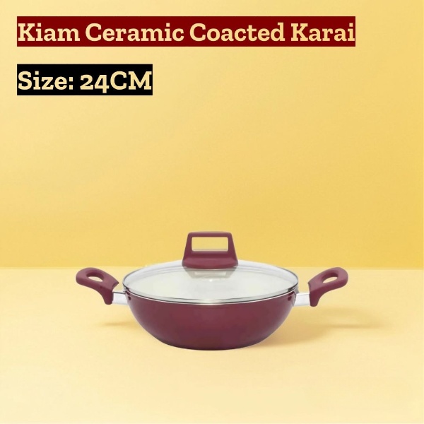 Kiam 24cm Karai Ceramic Granite Non-Stick Cookware