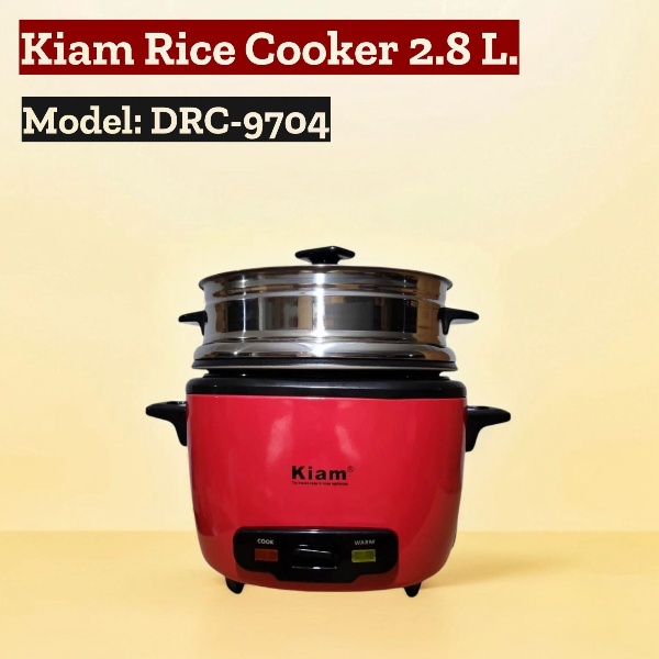 Kiam Drum Rice Cooker Double Pot 2.8 Liter DRC-9704(One SS Bati & One NS Bati)
